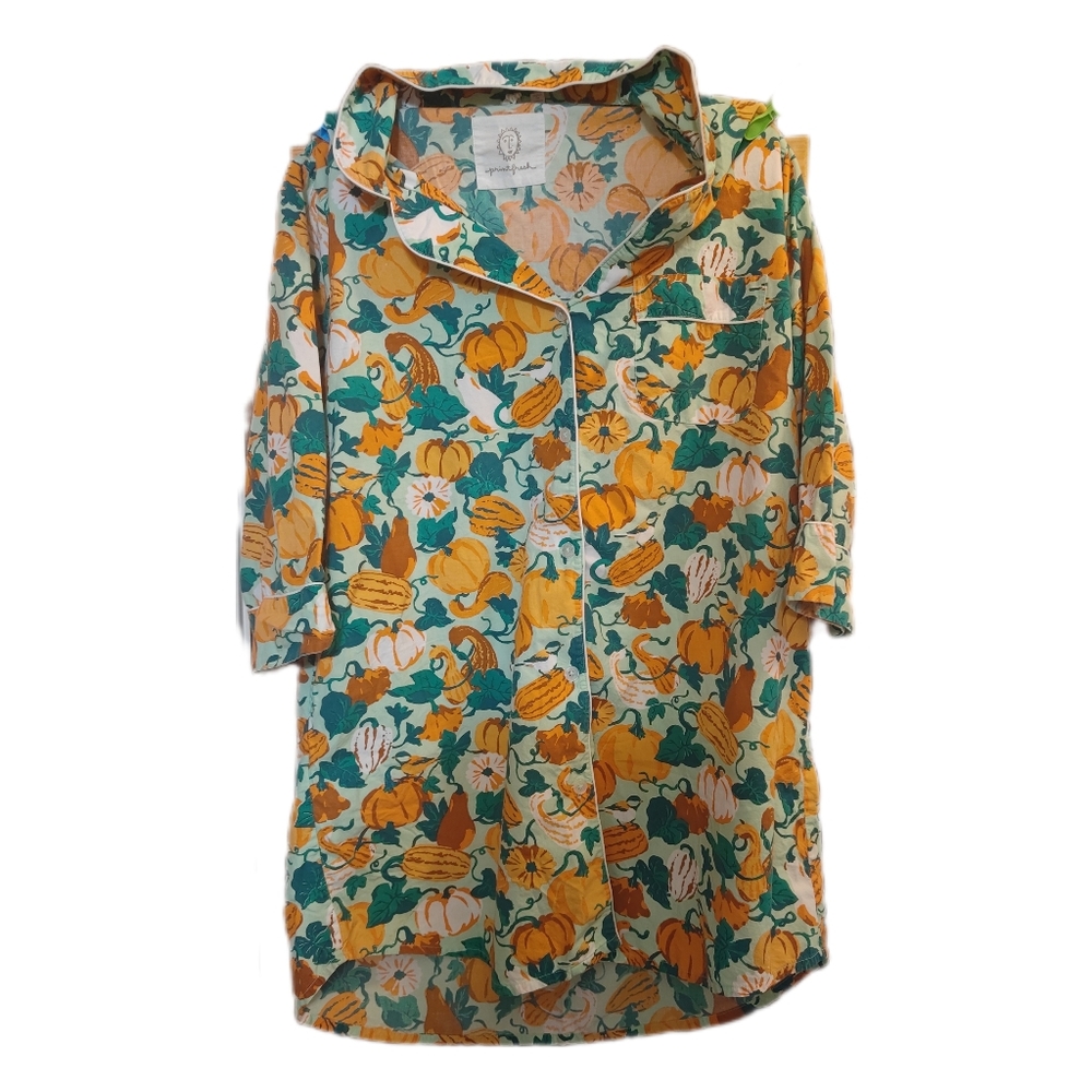 Printfresh Pumpkin Print Pajama Top